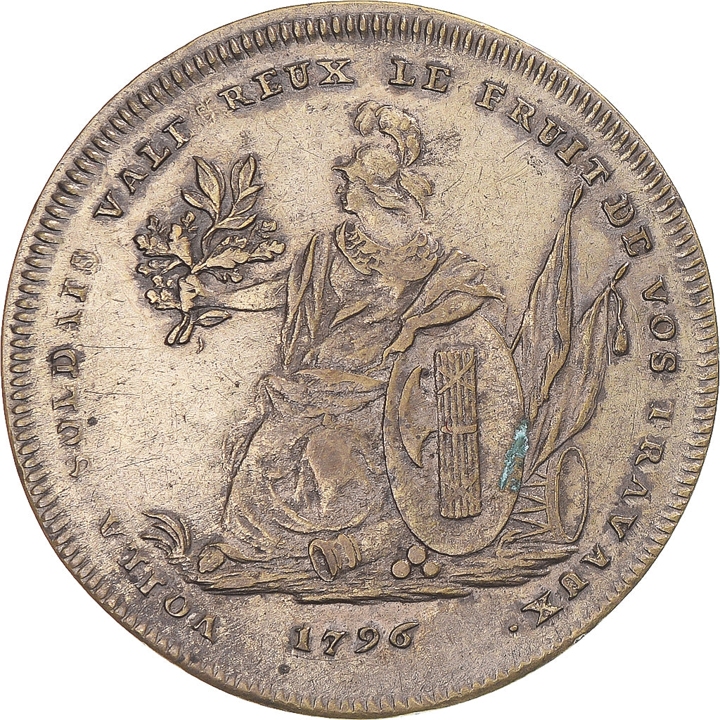 France, Token, Directoire, Napoléon, Campagne d'Italie, 1796, EF(40-45), Brass