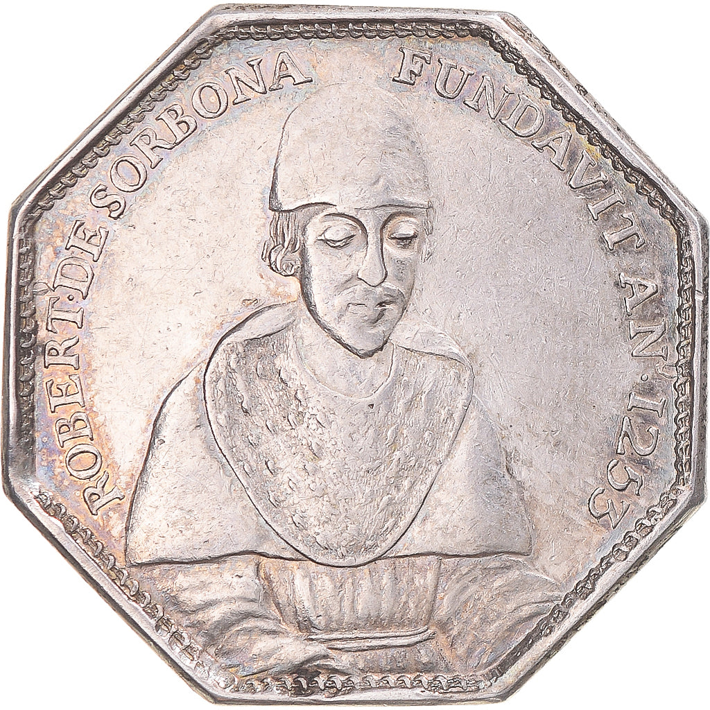 France, Token, Robert de Sorbon, La Sorbonne, 1642, AU(50-53), Silver