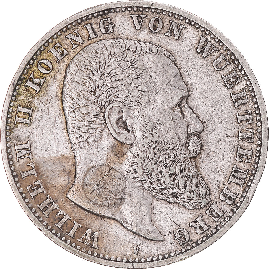 Moneta, Stati tedeschi, WURTTEMBERG, Wilhelm II, 5 Mark, 1903, Freudenstadt