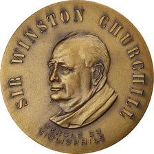 France, Medal, Sir Winston Churchill, Cercle du Bibliophile, MS(63), Bronze