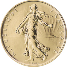 Coin, France, Semeuse, Franc, 2001, Paris, BU, MS(65-70), Gold, KM:925.1a