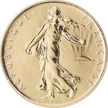 Coin, France, Semeuse, Franc, 2001, Paris, BU, MS(65-70), Gold, KM:925.1a