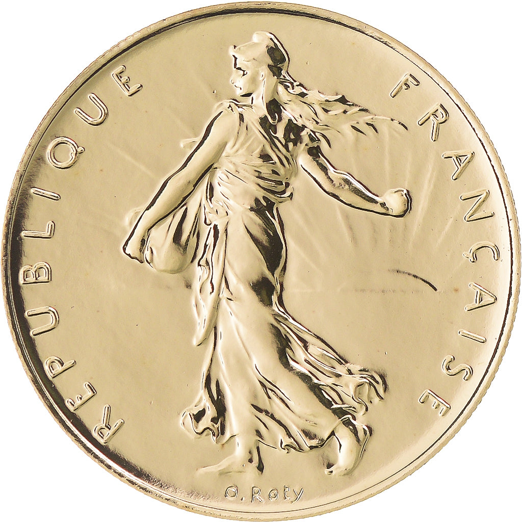 Coin, France, Semeuse, Franc, 2001, Paris, BU, MS(65-70), Gold, KM:925.1a