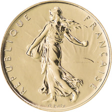 Coin, France, Semeuse, Franc, 2001, Paris, BU, MS(65-70), Gold, KM:925.1a