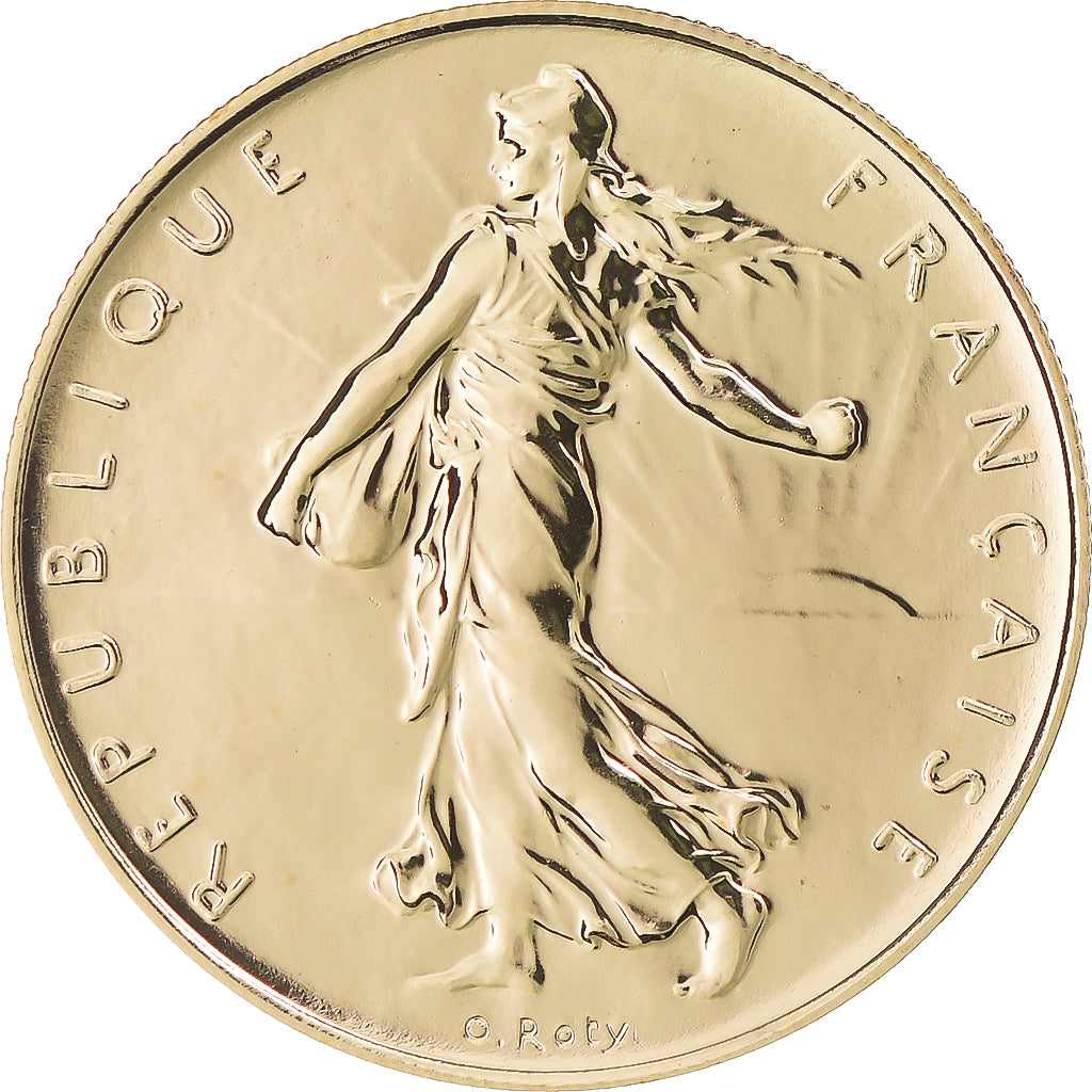 Coin, France, Semeuse, Franc, 2001, Paris, BU, MS(65-70), Gold, KM:925.1a