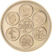 França, medalha, Retrait du Franc, Coq, 2002, BE, MS(65-70), Dourado