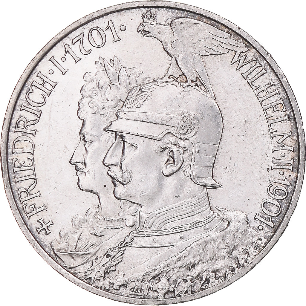 Coin, German States, PRUSSIA, Wilhelm II, 2 Mark, 1901, Berlin, AU(50-53)