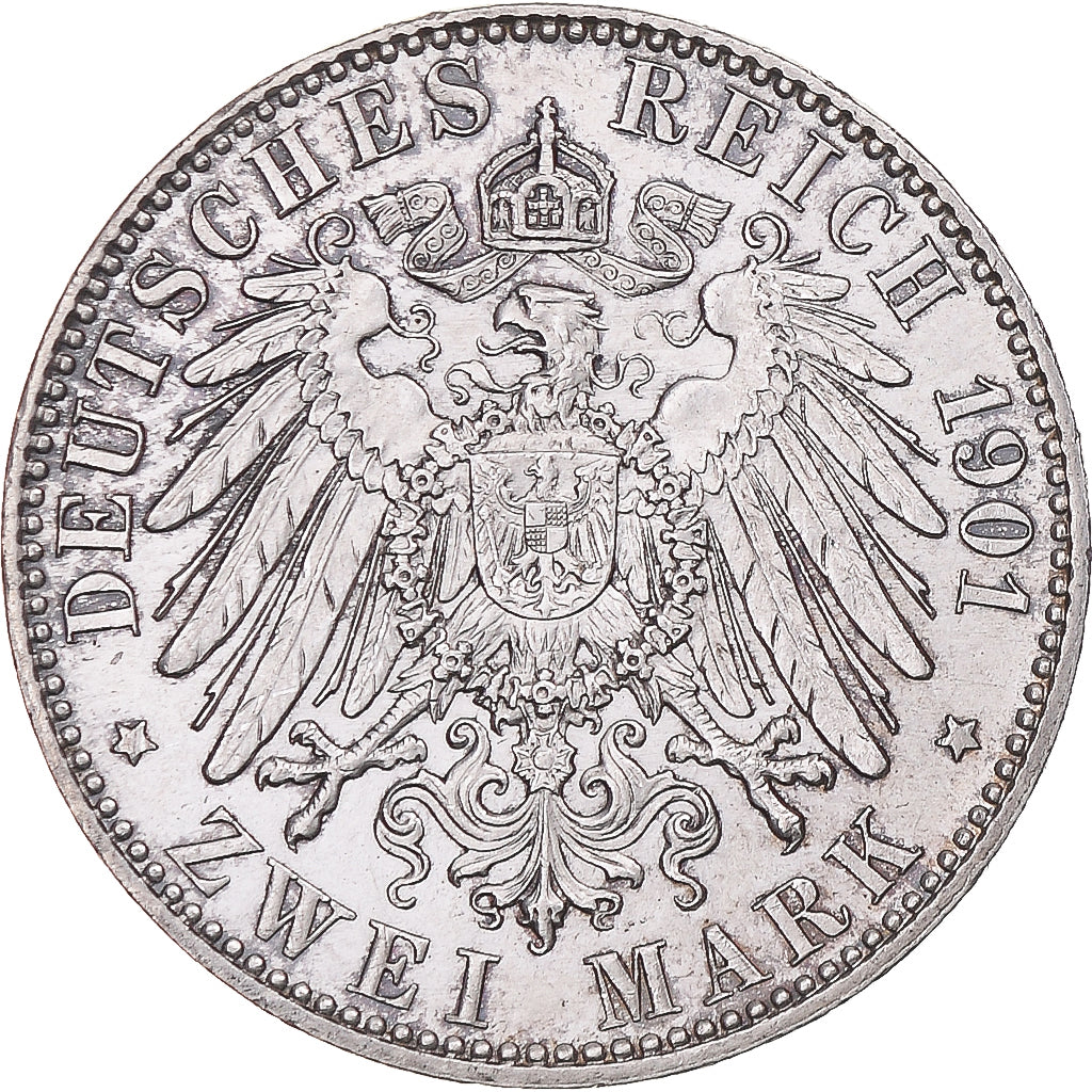 Coin, German States, PRUSSIA, Wilhelm II, 2 Mark, 1901, Berlin, AU(50-53)