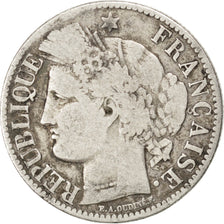 FRANCE, Cérès, 2 Francs, 1871, Bordeaux, KM #817.2, VF(20-25), Silver, 27, G...