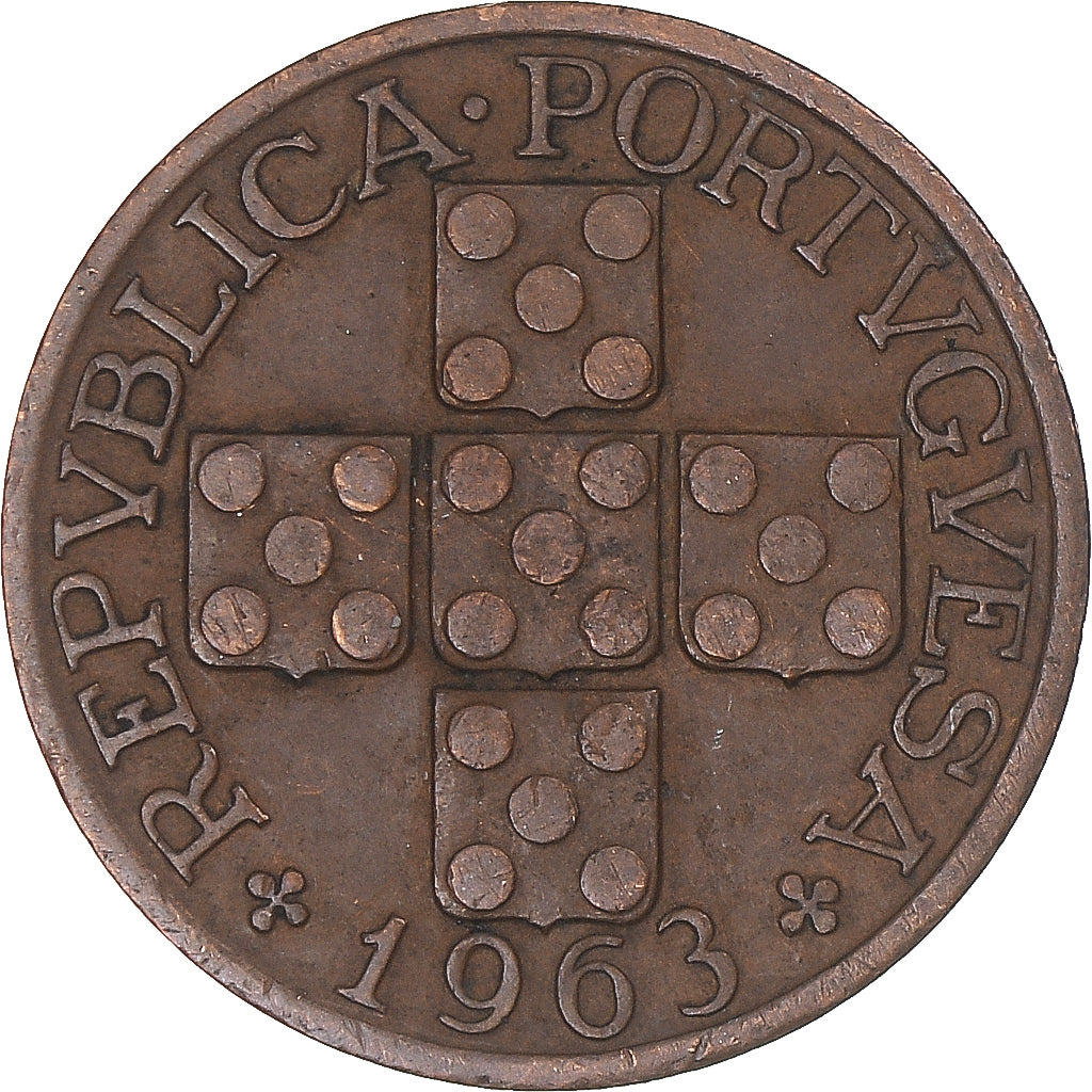 Coin, Portugal, 20 Centavos, 1963, EF(40-45), Bronze, KM:584