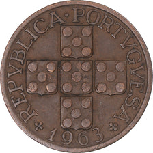 Coin, Portugal, 20 Centavos, 1963, EF(40-45), Bronze, KM:584