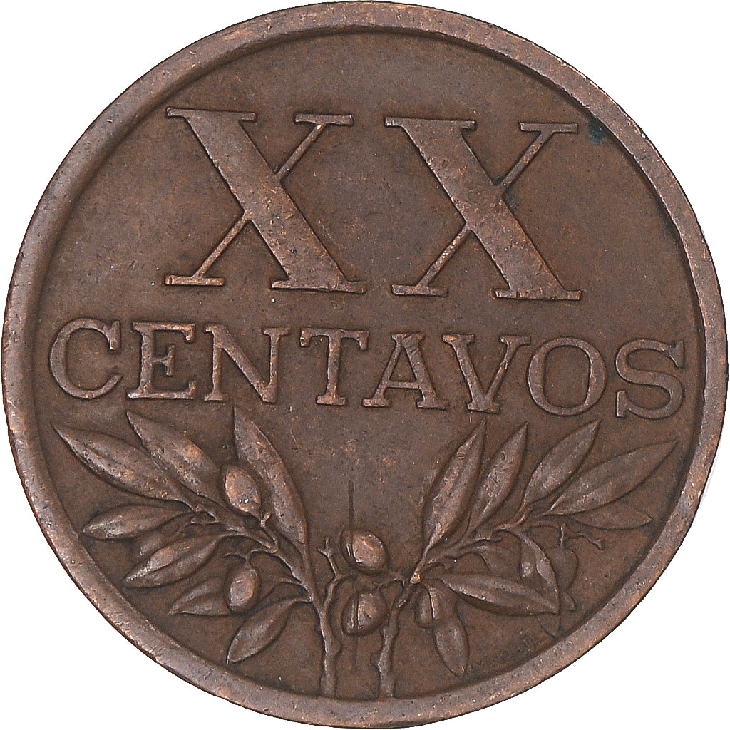Coin, Portugal, 20 Centavos, 1963, EF(40-45), Bronze, KM:584