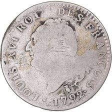 Coin, France, Louis XVI, 30 sols françois, 1792 / AN 4, Nantes, VF(20-25)