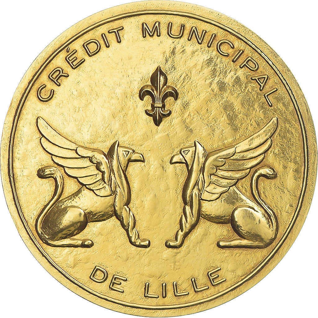 Francia, medalla, Crédit municipal de Lille, Pierre Mauroy, 1985, EBC, Oro