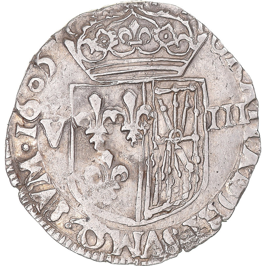 Moneda, Francia, Henri IV, 1/8 écu de Navarre, 1605, Saint-Palais, MBC+, Plata