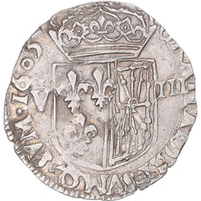 Moneda, Francia, Henri IV, 1/8 écu de Navarre, 1605, Saint-Palais, MBC+, Plata