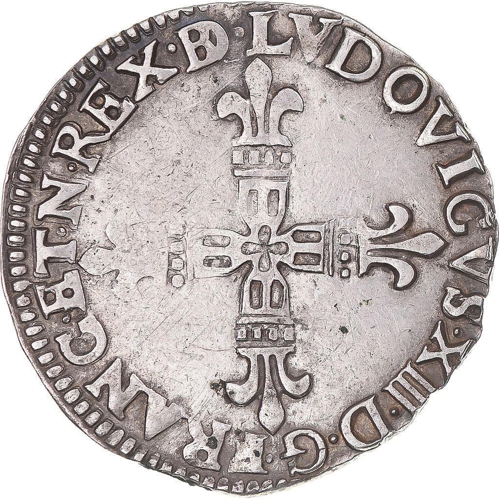 Monnaie, France, Louis XIII, 1/4 Ecu de Béarn, 1612, Morlaas, TTB, Argent