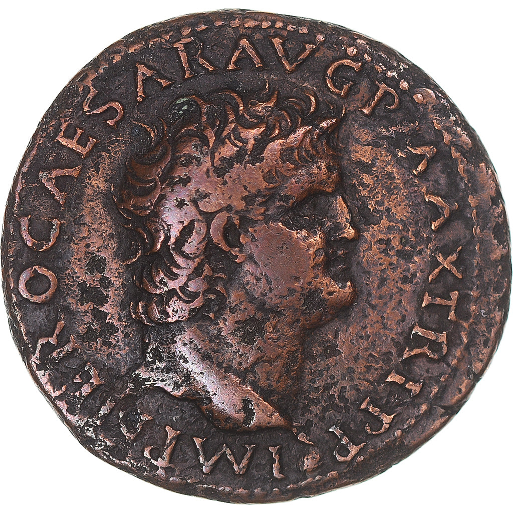 Coin, Nero, As, 66, Lugdunum, VF(30-35), Bronze, RIC:543