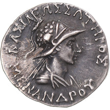 Coin, Baktrian Kingdom, Menander I Soter, Drachm, 160-155 BC, AU(55-58), Silver
