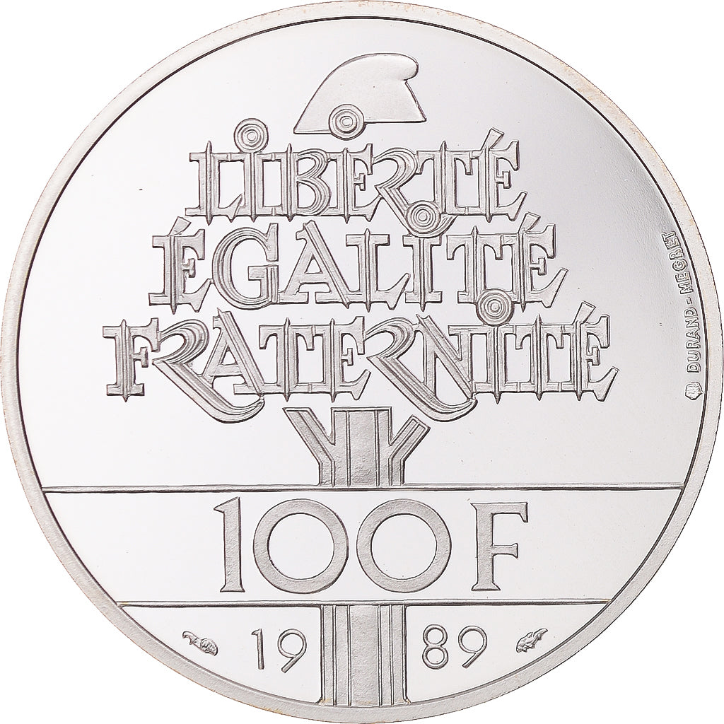 Munten, Frankrijk, Droits de l'Homme, 100 Francs, 1989, Paris, BE, FDC, Zilver