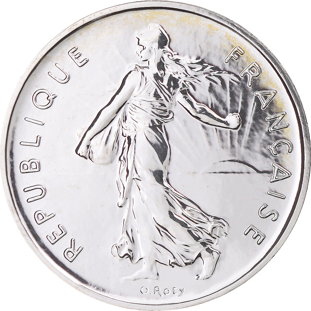 Coin, France, Semeuse, 5 Francs, 2001, Paris, BU, tranche relief, MS(65-70)