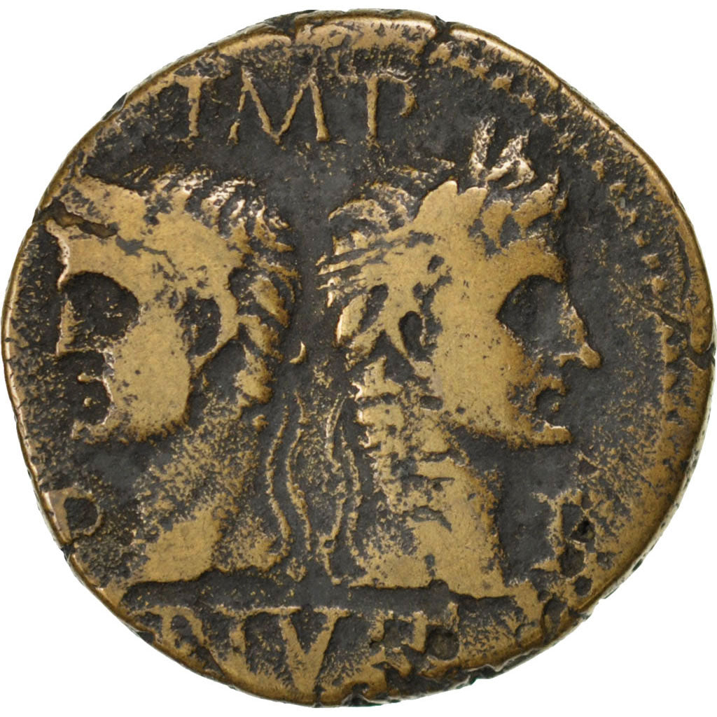 Augustus, Dupondius, Nîmes, VF(30-35), Bronze, RIC #160, 12.44