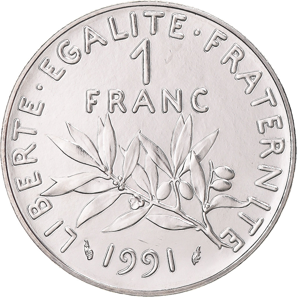 Coin, France, Semeuse, Franc, 1991, Monnaie de Paris, BU, MS(65-70), Nickel