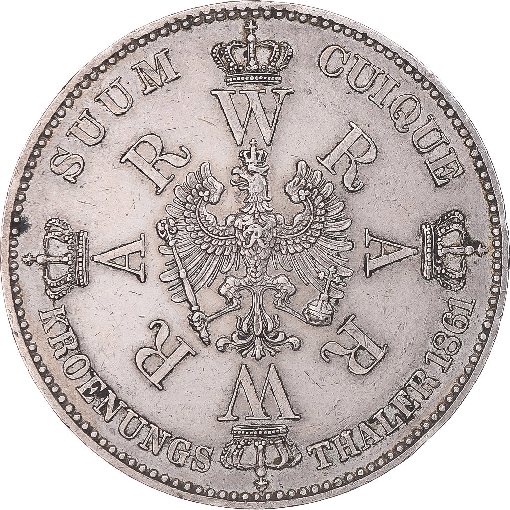 Coin, German States, PRUSSIA, Wilhelm I, Thaler, 1861, Berlin, AU(50-53)