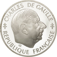 FRANCE, Charles de Gaulle, Franc, 1988, KM #978, MS(65-70), Silver, 24, Gadoury.