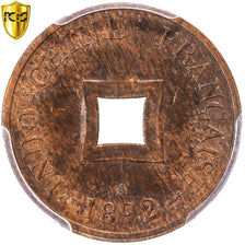 Münze, FRENCH INDO-CHINA, Sapèque, 1892, Paris, PCGS, MS63RB, UNZ, Bronze