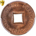 Moneta, INDOCINA FRANCESE, Sapèque, 1892, Paris, PCGS, MS64RB, SPL+, Bronzo