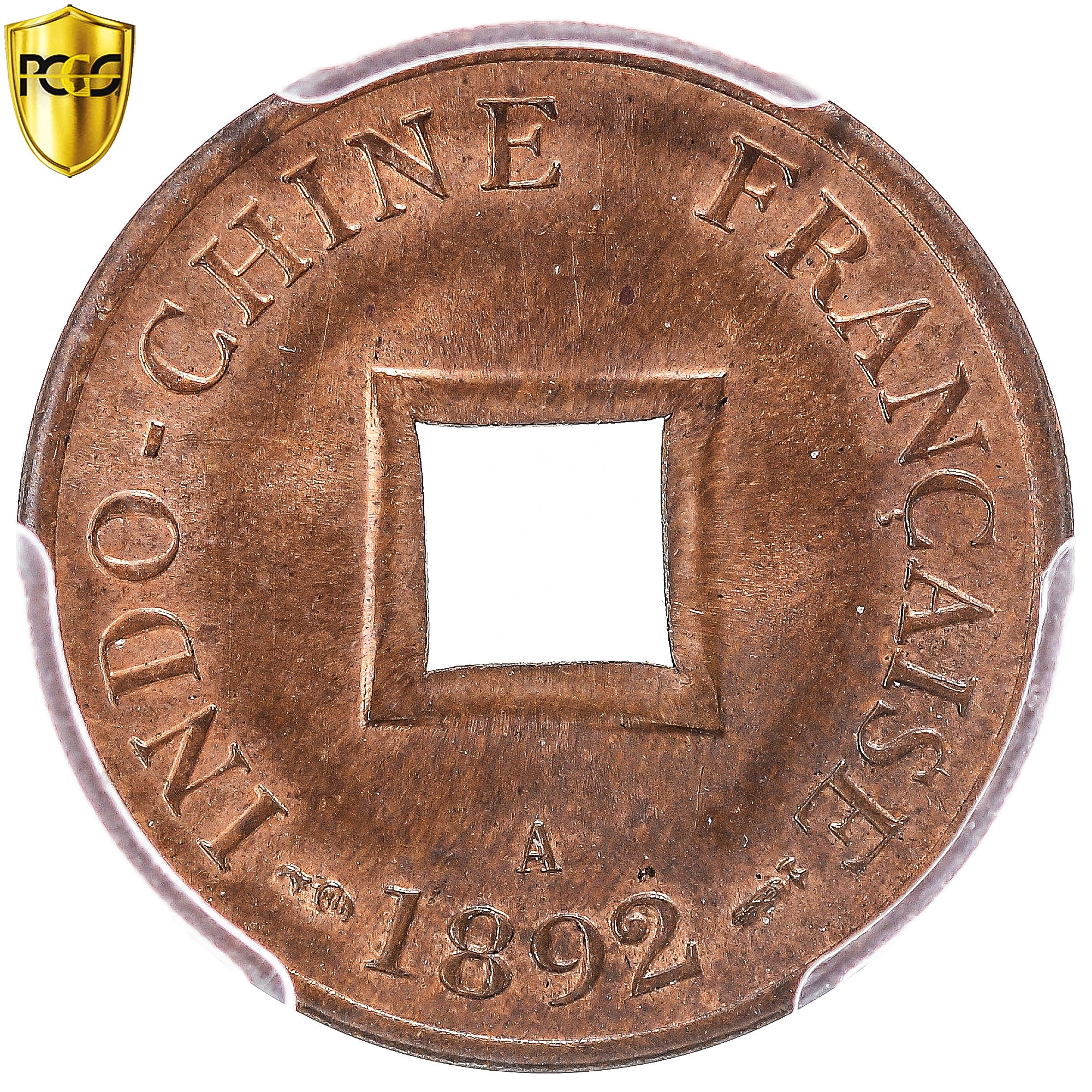Monnaie, Indochine française, Sapèque, 1892, Paris, PCGS, MS64RB, SPL+
