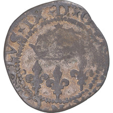 Monnaie, France, Charles IX, Double Sol Parisis, 1575, Montpellier, TB, Argent