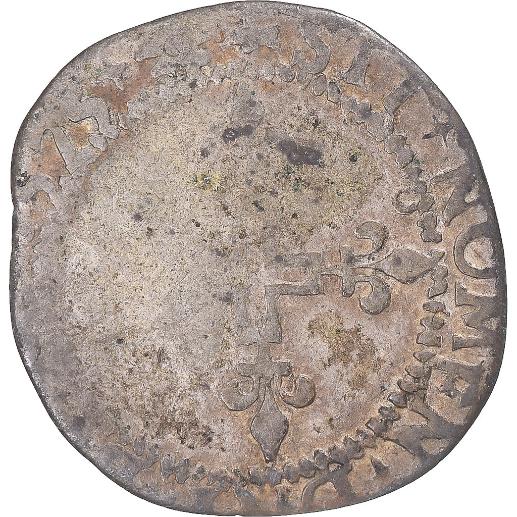 Monnaie, France, Charles IX, Double Sol Parisis, 1575, Montpellier, TB, Argent