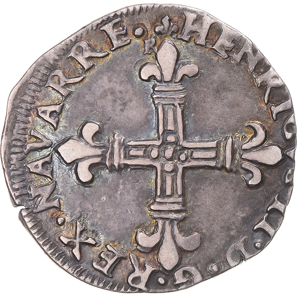 Münze, Frankreich, NAVARRE-BEARN, Henri II, 1/4 Ecu, Saint-Palais, SS+, Silber