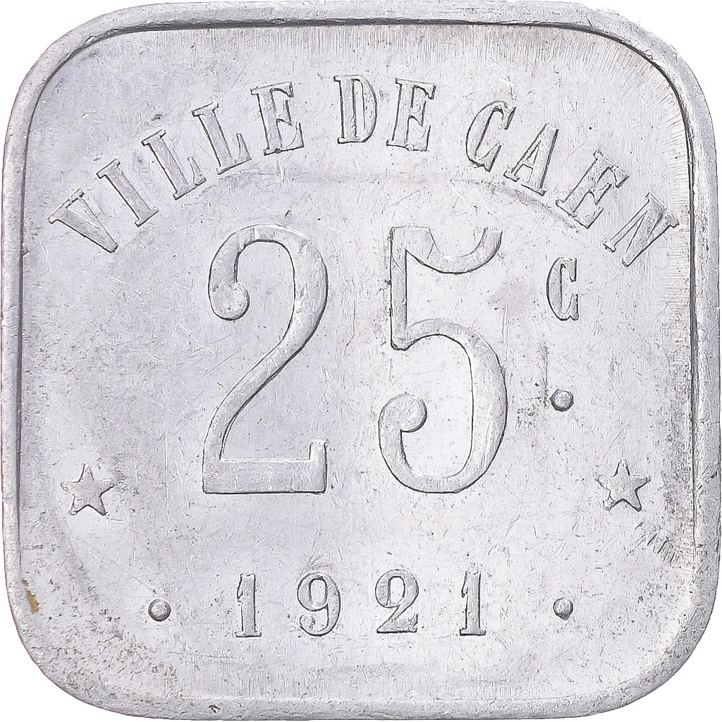 Coin, France, Union commerciale et industrielle de Caen, 25 Centimes, 1921