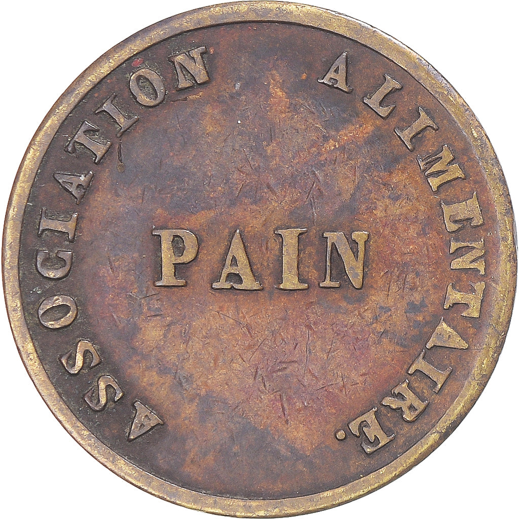 wertmarke, Frankreich, Ville de Grenoble, association alimentaire, PAIN, 1850