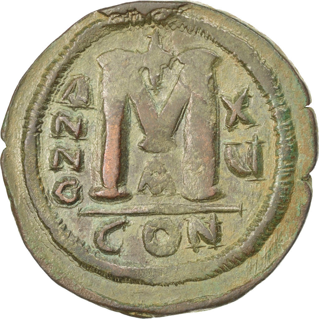 Justinien Ier, Follis, An 15, Constantinople, 1ère officine, Sear 163