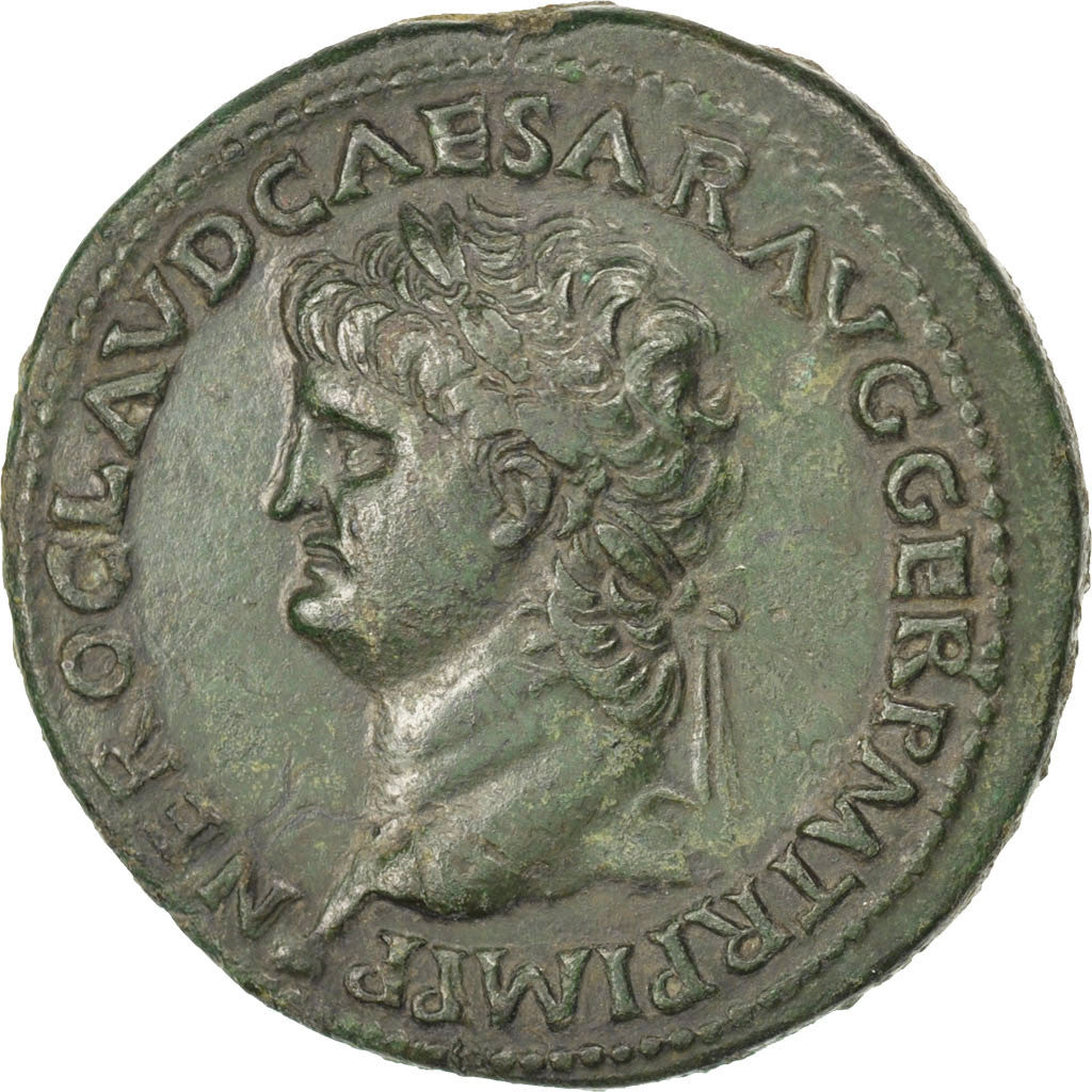 Nero, Sestertius, Lyons, BB+, Bronzo, RIC:389