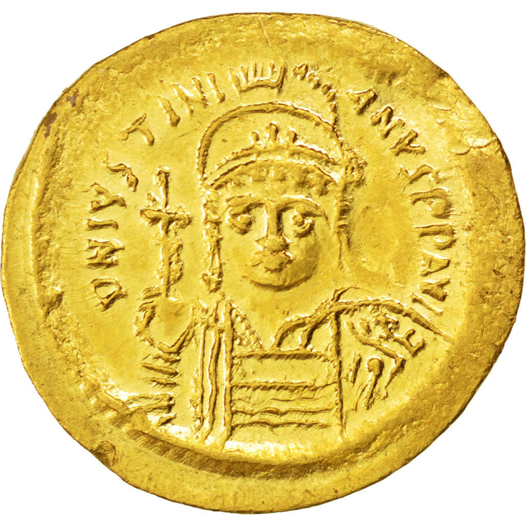 Justinian I 527-565, Solidus, Constantinople, AU(55-58), Gold, Sear #140, 4.52