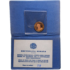 Coin, Somalia, 20 Shillings / Scellini, 1965, Arezzo, AU(55-58), Gold, KM:10