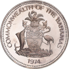 Coin, Bahamas, Elizabeth II, 50 Cents, 1974, Franklin Mint, Proof, MS(65-70)