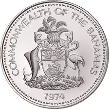 Coin, Bahamas, Elizabeth II, 25 Cents, 1974, Franklin Mint, Proof, MS(65-70)