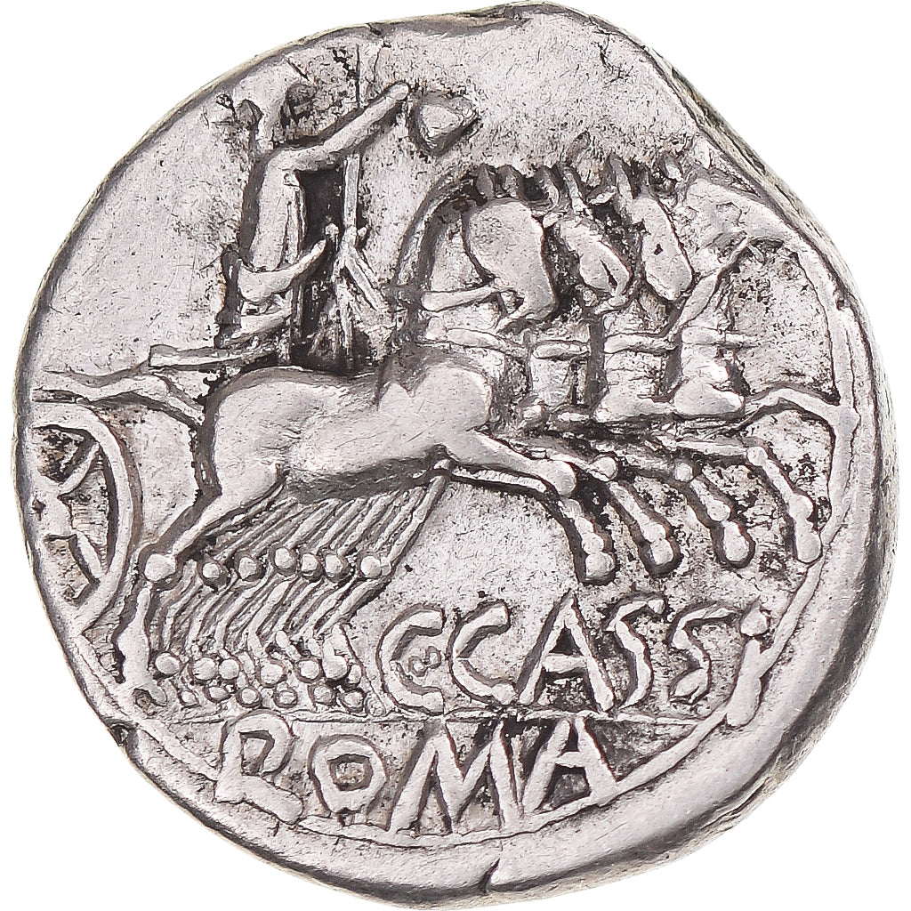 Coin, Cassia, Denarius, 126 BC, Rome, EF(40-45), Silver, Sear:142