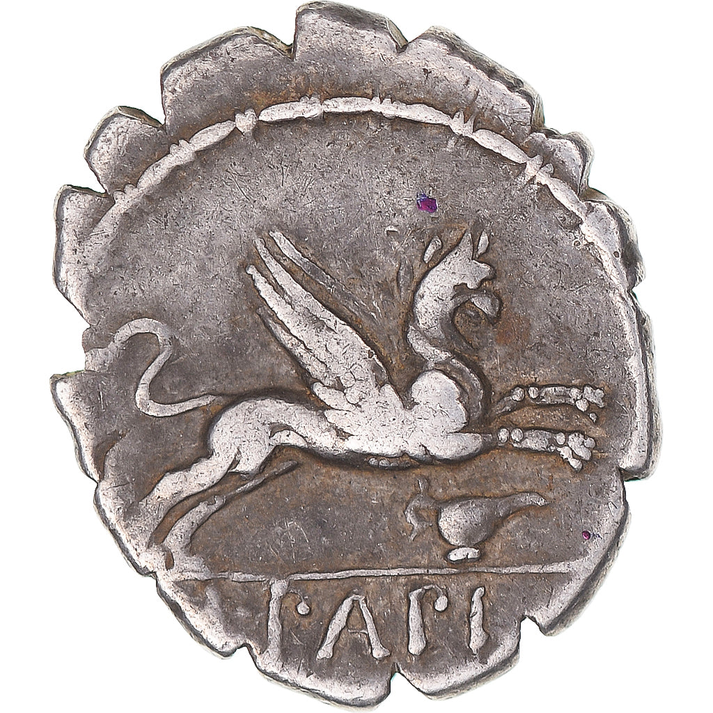 Coin, Papia, Denarius Serratus, 79 BC, Rome, VF(30-35), Silver, Sear:311
