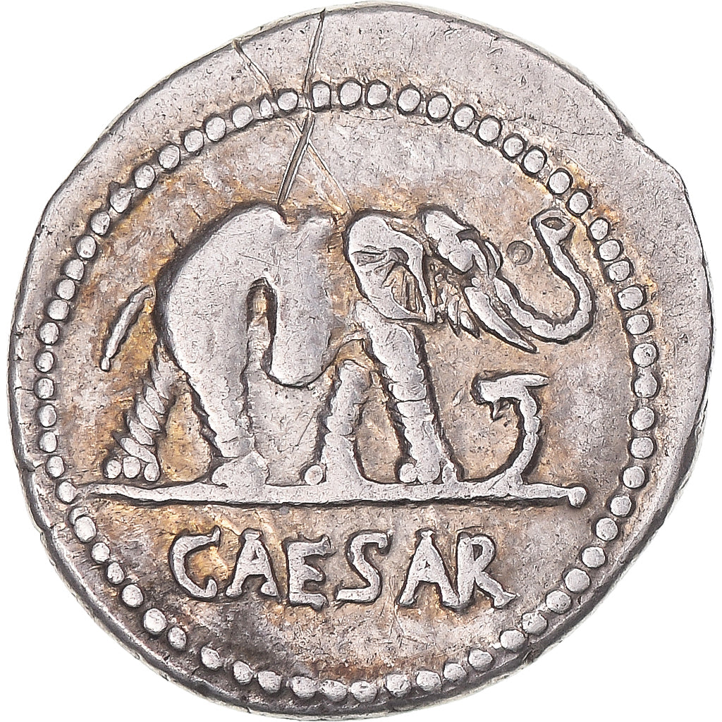 Munten, Julius Caesar, Denarius, 49 BC, Military mint, ZF, Zilver, Sear:1399
