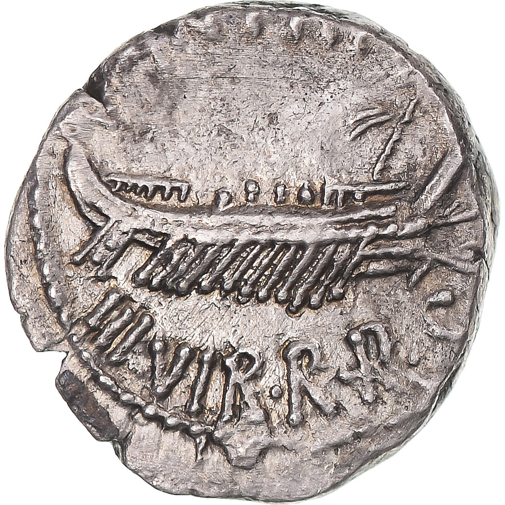 Moneda, Marcus Antonius, legionary denarius, 32-31 BC, Patrae (?), 3rd legion