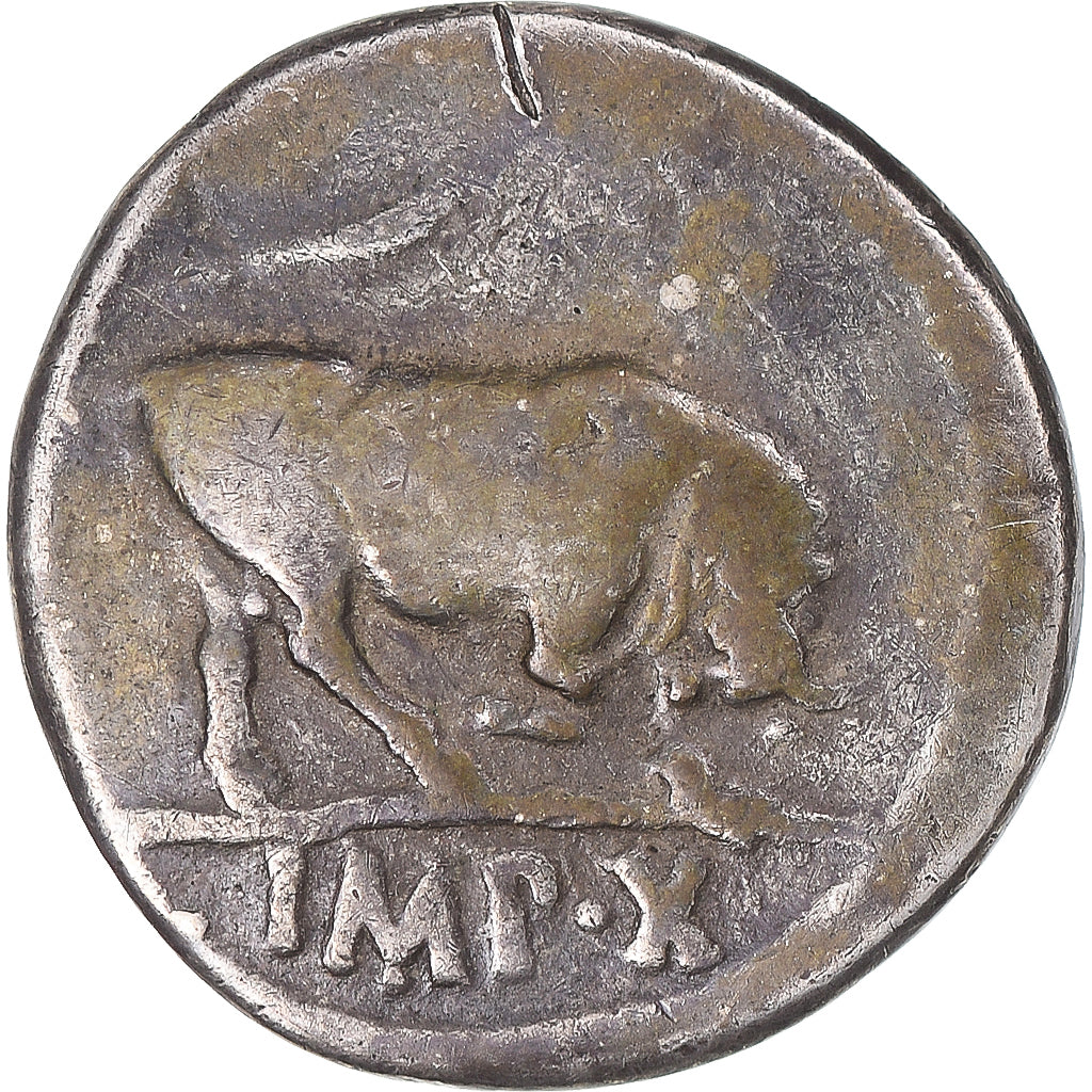 Coin, Augustus, Denarius, 15 BC, Lugdunum, VF(20-25), Silver, RIC:167a