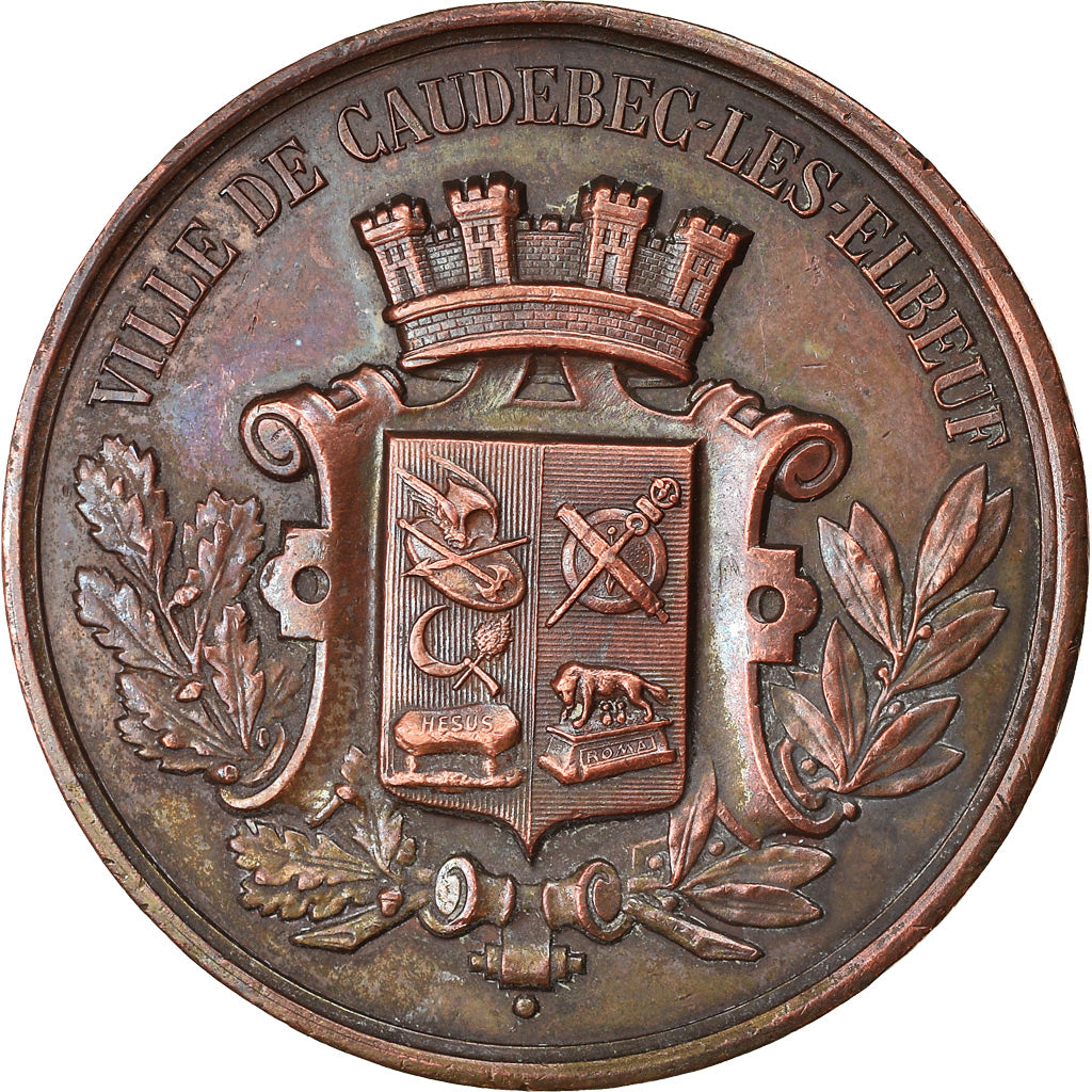 France, Medal, Grand Festival Concours, Caudebec-les-Elbeufs, 1882, AU(55-58)