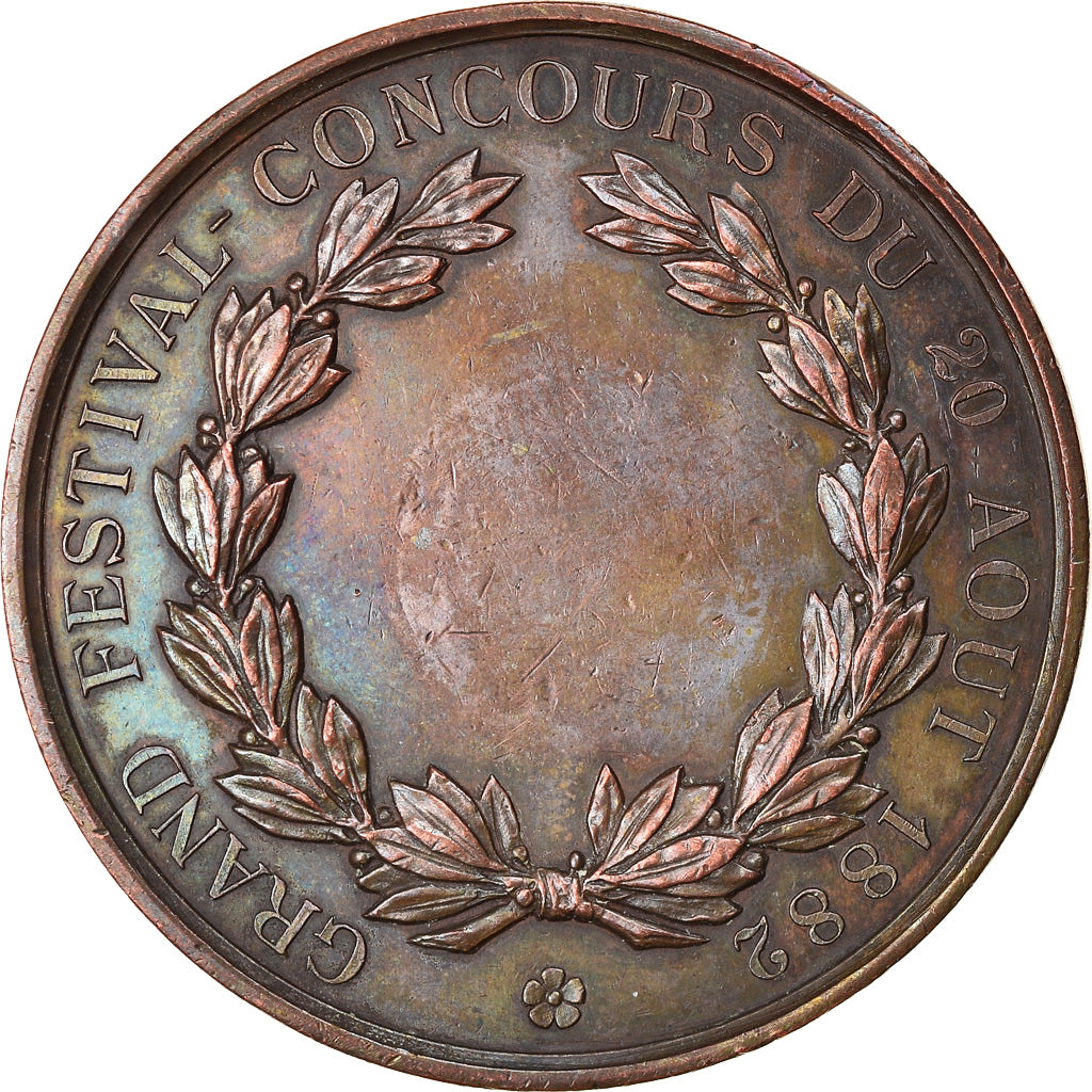 France, Medal, Grand Festival Concours, Caudebec-les-Elbeufs, 1882, AU(55-58)